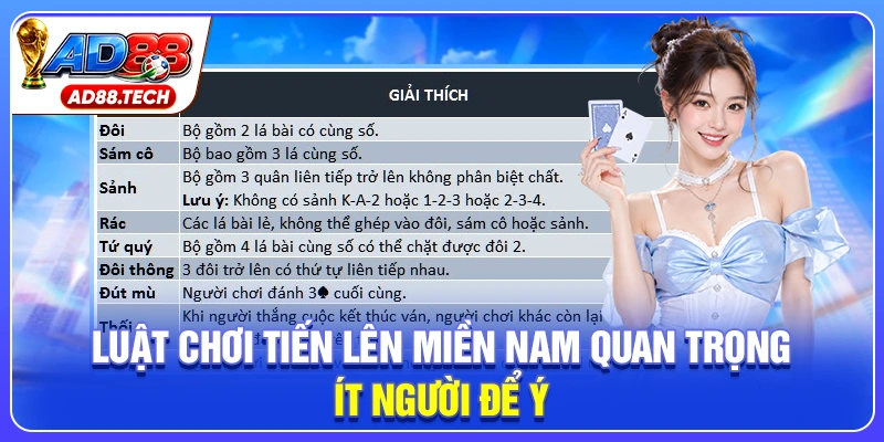 Luật chơi tiến lên miền Nam quan trọng ít người để ý